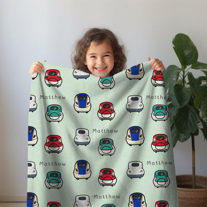 Photo of Personalised Baby Blanket Shinkansen (3 colour option) - Best Baby Gift from IROHA - STUDIO