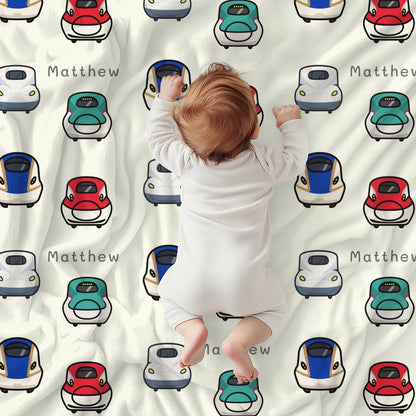 Photo of Personalised Baby Blanket Shinkansen (3 colour option) - Best Baby Gift from IROHA - STUDIO