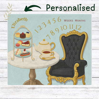 Photo of Personalised Baby Milestone Blanket - Afternoon Tea theme (With Name) from IROHA - STUDIO