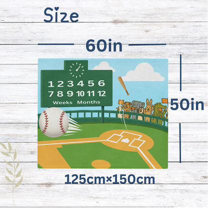 Photo of Personalised Baby Milestone Blanket - Baseball Theme (With Name) from IROHA - STUDIO