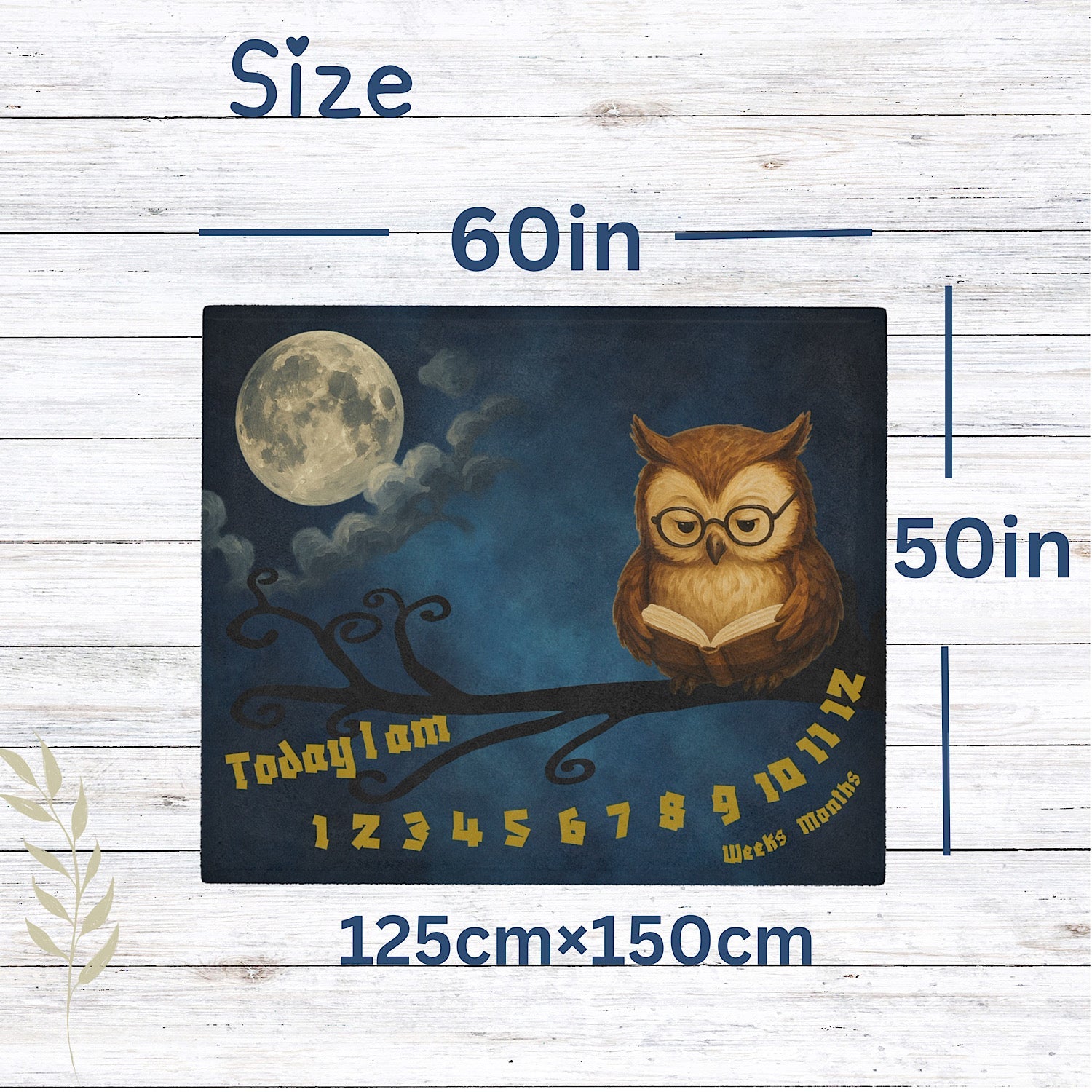 Photo of Personalised Baby Milestone Blanket - Night Owl (With Name) from IROHA - STUDIO