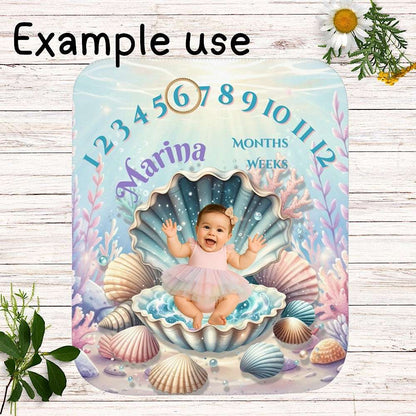 Personalized Baby Milestone Blanket - Under the Sea Theme (With Name) by IROHA-studio