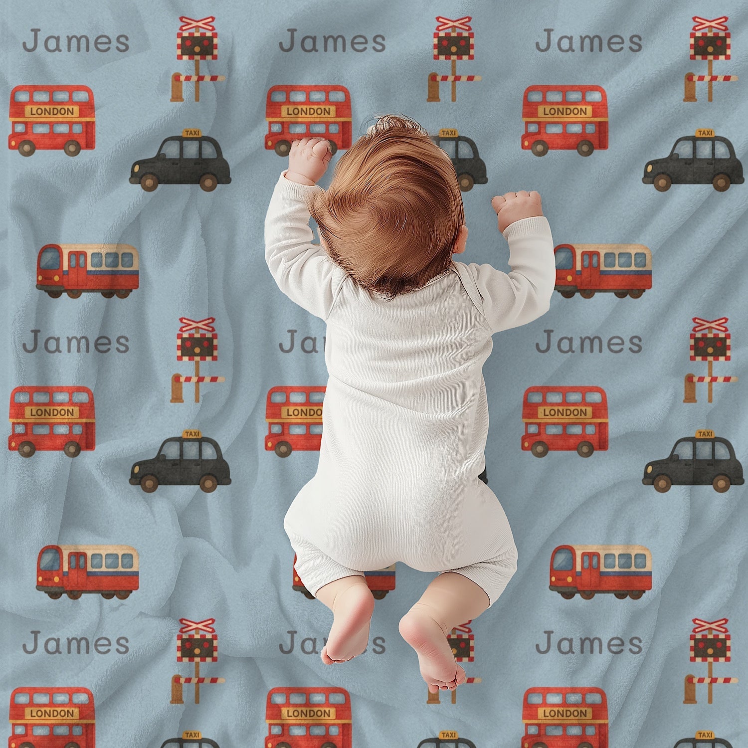 Photo of Personalized Baby Blanket - London Transport (3 Color Options) - Best Baby Gift from IROHA - STUDIO