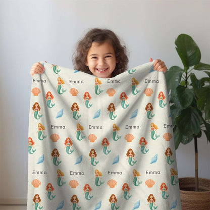 Personalized Baby Blanket Mermaid (3 colour options)- Best Baby Gift by IROHA studio