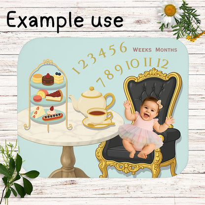 Baby milestone blanket Afternoon Tea theme - Original (No Name) by IROHA studio