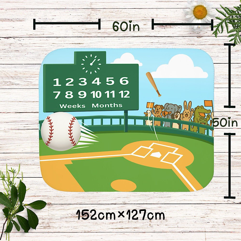 Baby Milestone Blanket Baseball Theme – Original (No Name) by IROHA studio