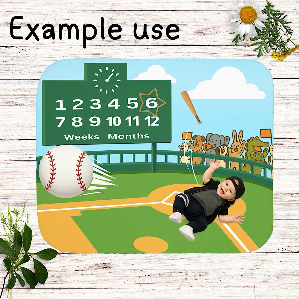 Baby Milestone Blanket Baseball Theme – Original (No Name) by IROHA studio