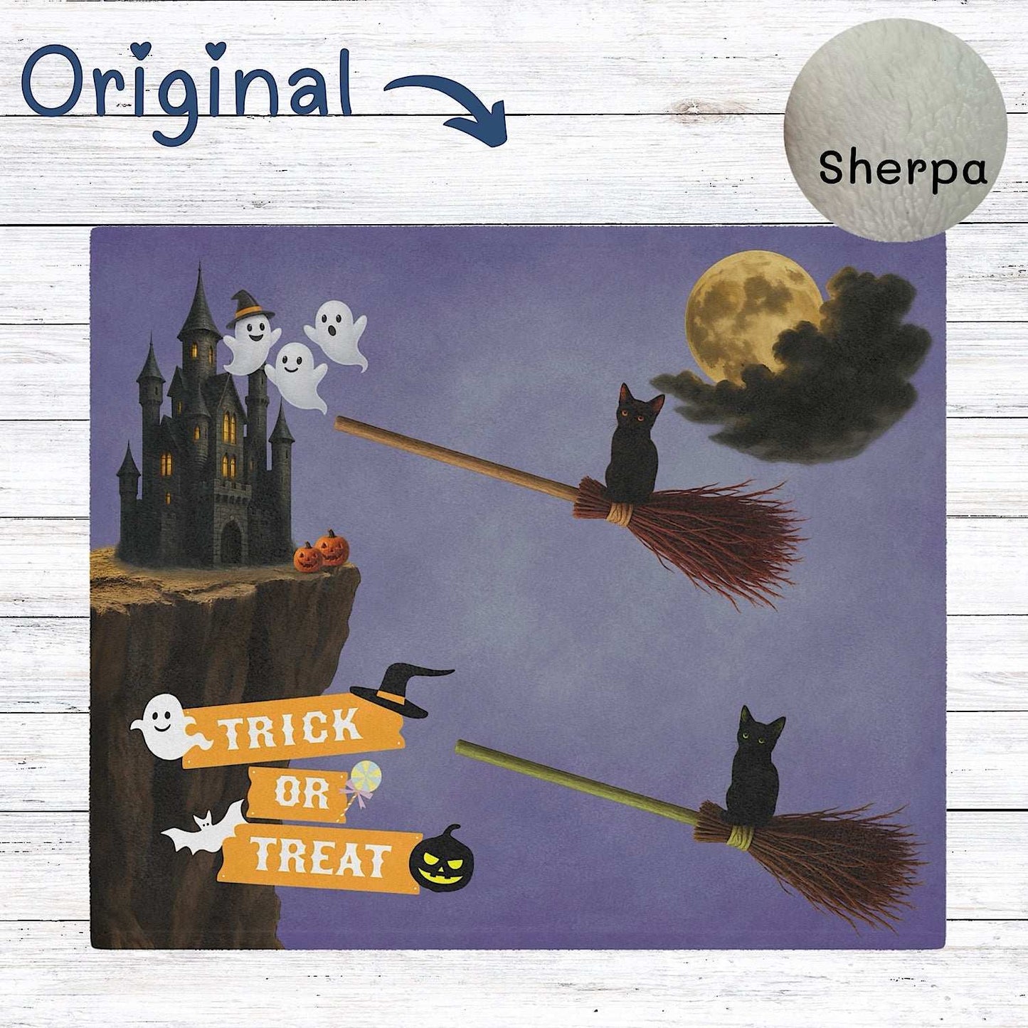 Twin Halloween Baby Blanket for Spooky Photo Prop ( Purple ) by IROHA studio