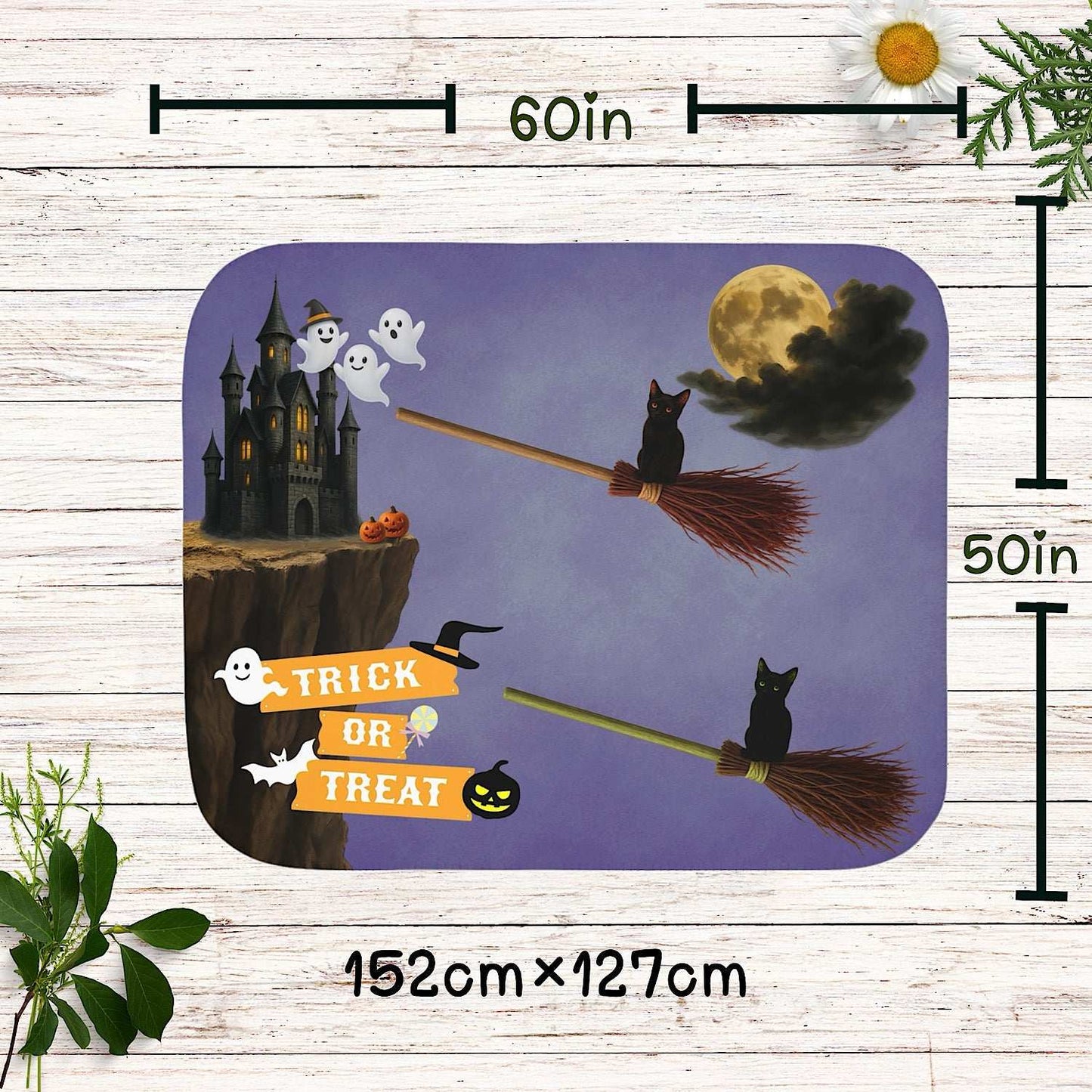 Twin Halloween Baby Blanket for Spooky Photo Prop (Purple) by IROHA studio