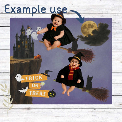 Twin Halloween Baby Blanket for Spooky Photo Prop ( Purple ) by IROHA studio