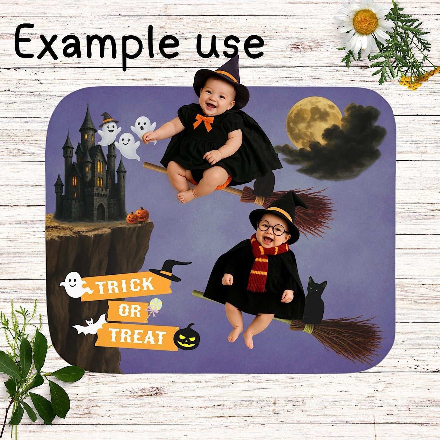Twin Halloween Baby Blanket for Spooky Photo Prop (Purple) by IROHA studio