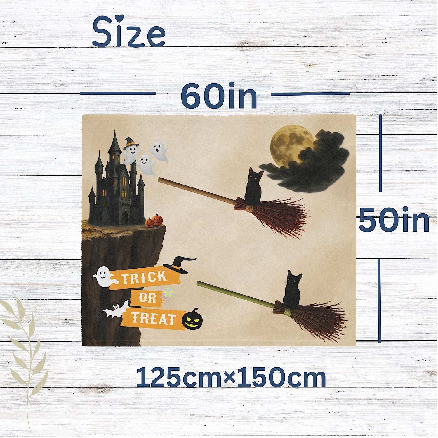 Twins Halloween Baby Blanket for Spooky Photo Prop (Beige) by IROHA studio